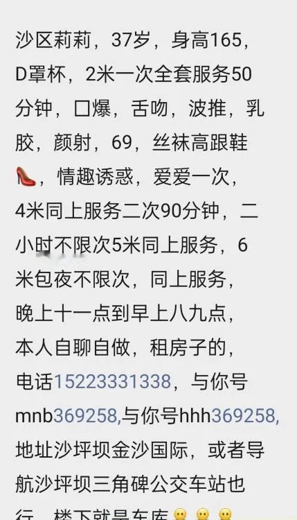 沙坪坝熟女莉莉
